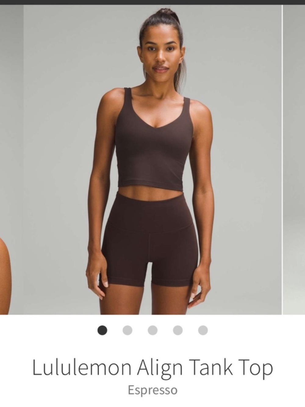 Lululemon Align Cropped Tank Top Espresso A/B Cups Sz 6